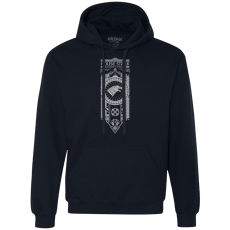 Sweatshirts Navy / Small House Stark White Premium Fleece Hoodie