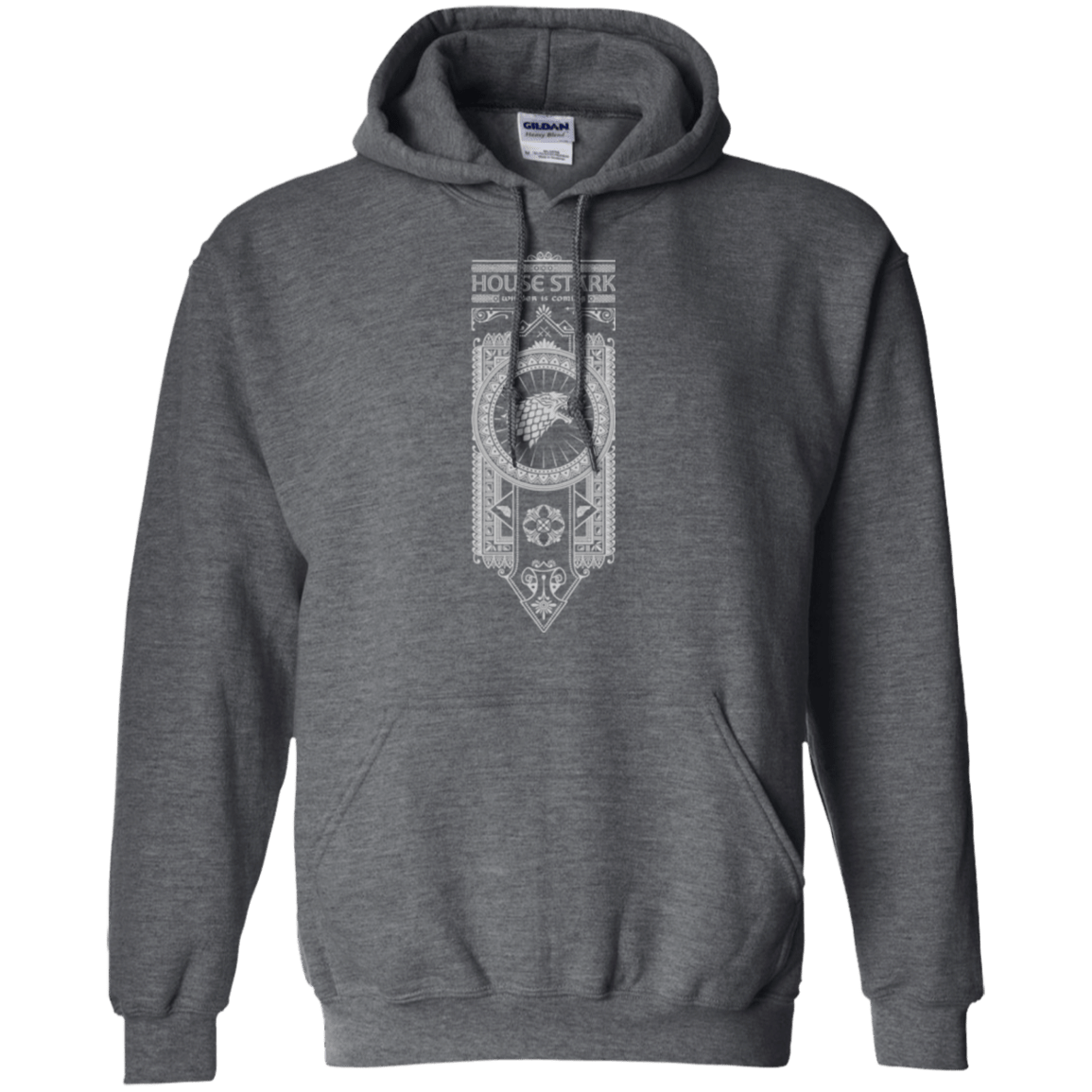 Sweatshirts Dark Heather / Small House Stark White Pullover Hoodie