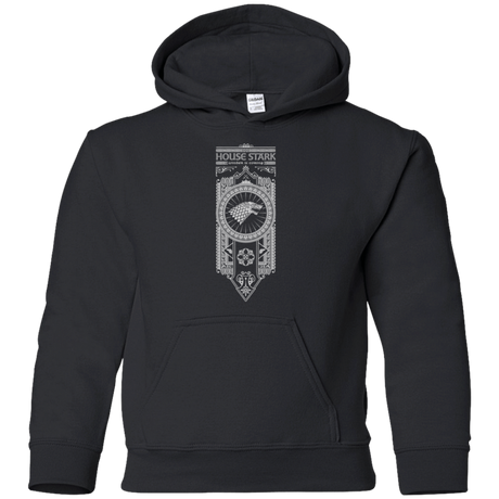 Sweatshirts Black / YS House Stark White Youth Hoodie