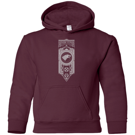 Sweatshirts Maroon / YS House Stark White Youth Hoodie