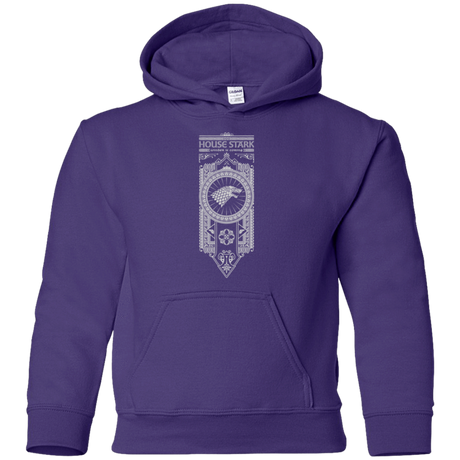 Sweatshirts Purple / YS House Stark White Youth Hoodie