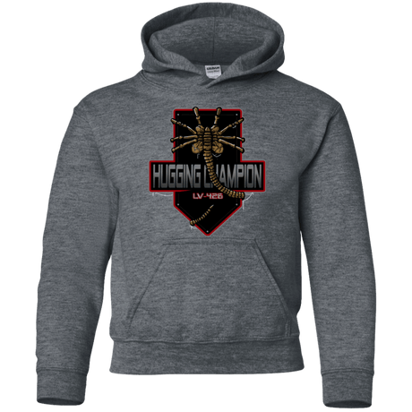 Sweatshirts Dark Heather / YS Hugging Champ Youth Hoodie