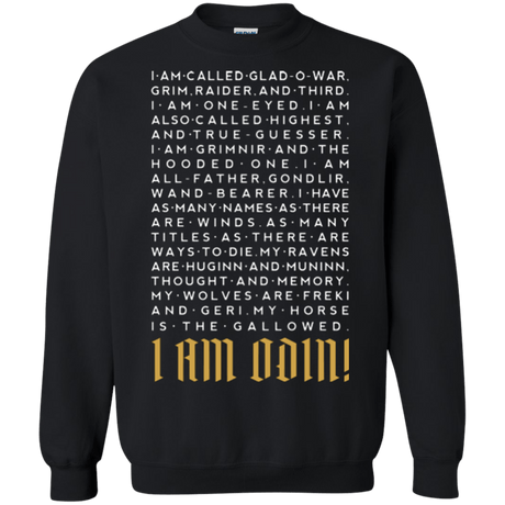 Sweatshirts Black / Small I am Odin Crewneck Sweatshirt