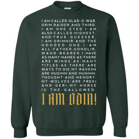 Sweatshirts Forest Green / Small I am Odin Crewneck Sweatshirt