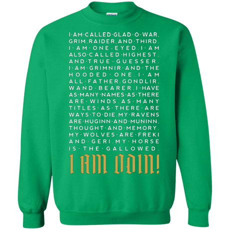 Sweatshirts Irish Green / Small I am Odin Crewneck Sweatshirt
