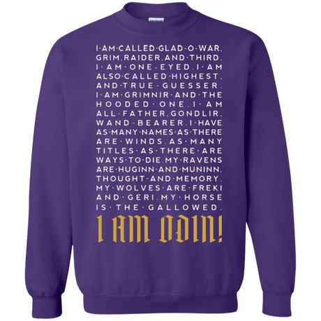 Sweatshirts Purple / Small I am Odin Crewneck Sweatshirt