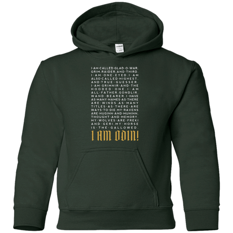 Sweatshirts Forest Green / YS I am Odin Youth Hoodie