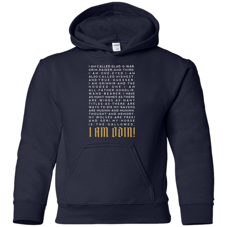Sweatshirts Navy / YS I am Odin Youth Hoodie