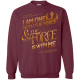 Sweatshirts Maroon / S I Am One With The Force Crewneck Sweatshirt