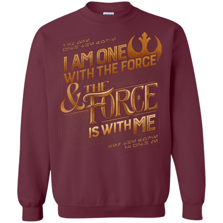 Sweatshirts Maroon / S I Am One With The Force Crewneck Sweatshirt