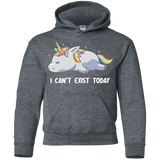 Sweatshirts Dark Heather / YS I Can't Exist Today Youth Hoodie