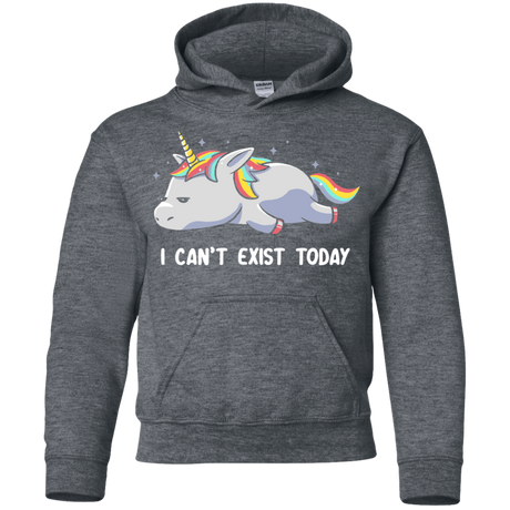 Sweatshirts Dark Heather / YS I Can't Exist Today Youth Hoodie