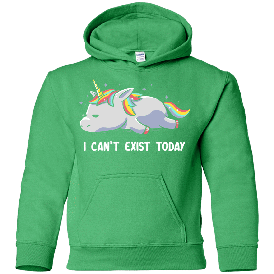 Sweatshirts Irish Green / YS I Can't Exist Today Youth Hoodie