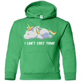 Sweatshirts Irish Green / YS I Can't Exist Today Youth Hoodie