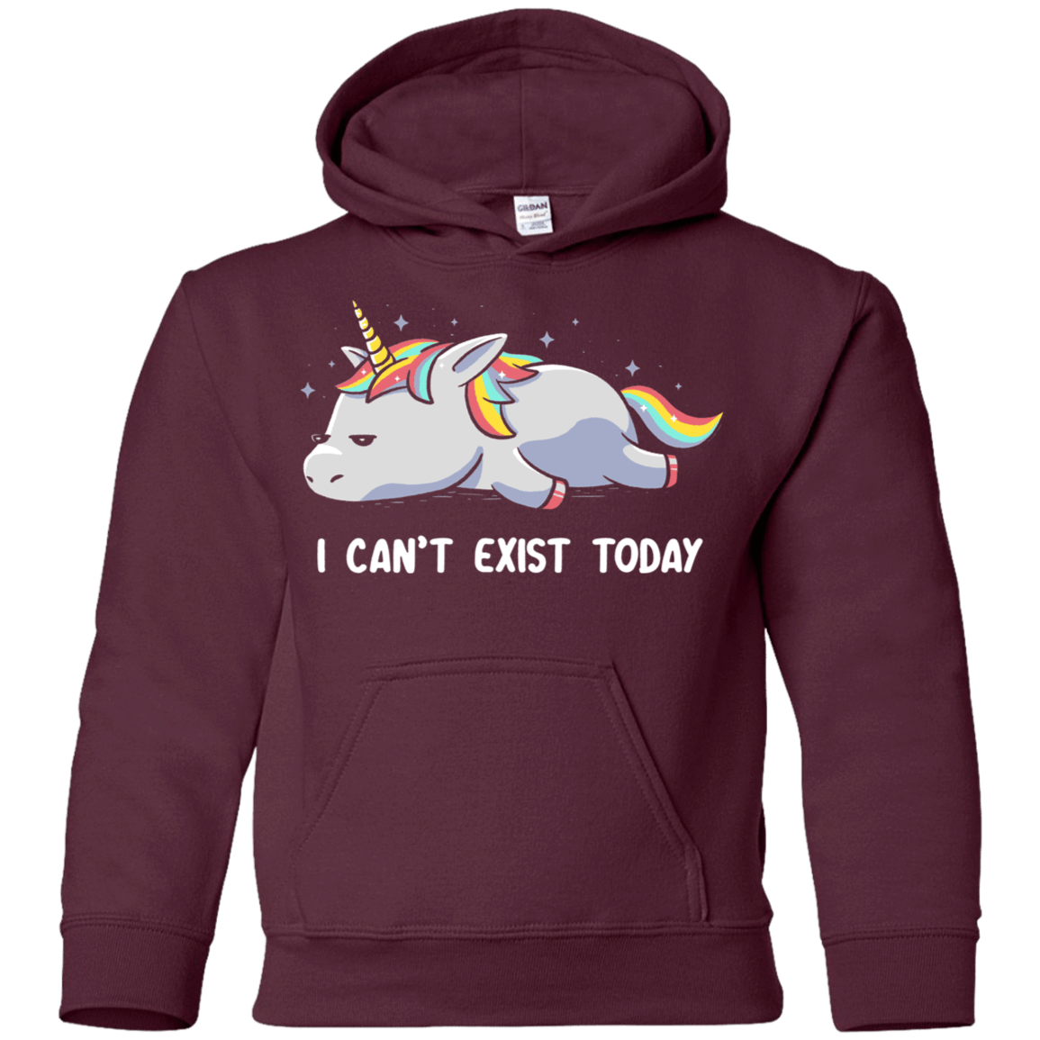 Sweatshirts Maroon / YS I Can't Exist Today Youth Hoodie