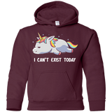 Sweatshirts Maroon / YS I Can't Exist Today Youth Hoodie