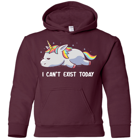 Sweatshirts Maroon / YS I Can't Exist Today Youth Hoodie