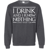 Sweatshirts Dark Heather / S I Drink & I Know Nothing Crewneck Sweatshirt