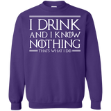 Sweatshirts Purple / S I Drink & I Know Nothing Crewneck Sweatshirt