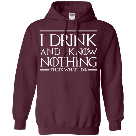 Sweatshirts Maroon / S I Drink & I Know Nothing Pullover Hoodie