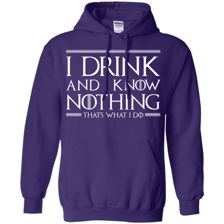 Sweatshirts Purple / S I Drink & I Know Nothing Pullover Hoodie