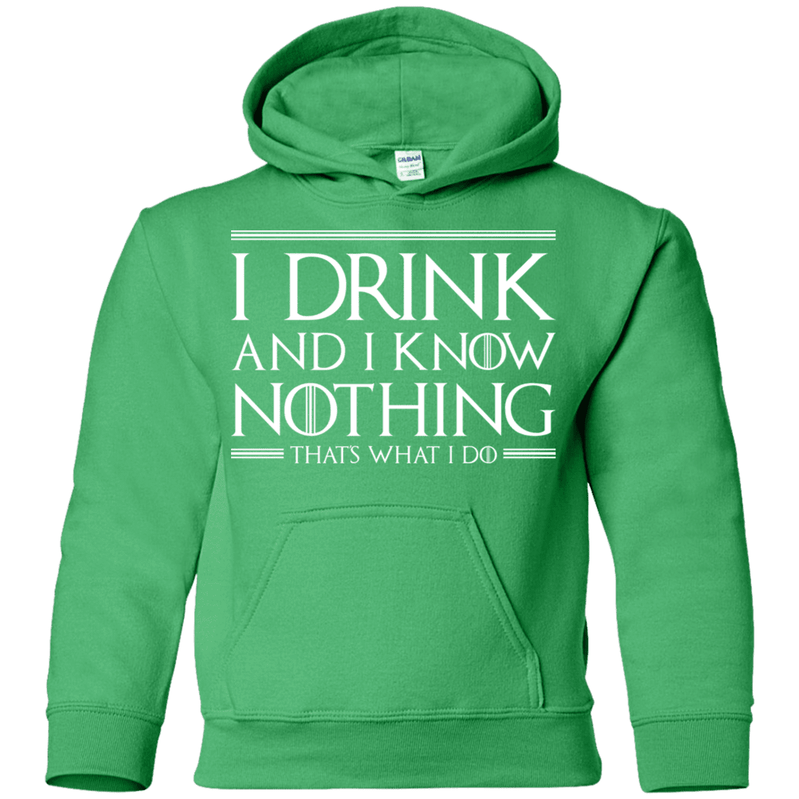 Sweatshirts Irish Green / YS I Drink & I Know Nothing Youth Hoodie