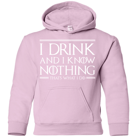 Sweatshirts Light Pink / YS I Drink & I Know Nothing Youth Hoodie