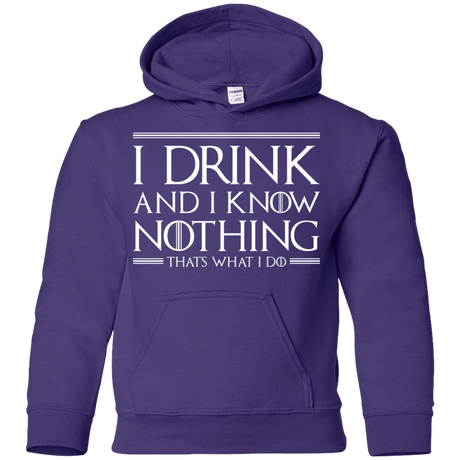 Sweatshirts Purple / YS I Drink & I Know Nothing Youth Hoodie