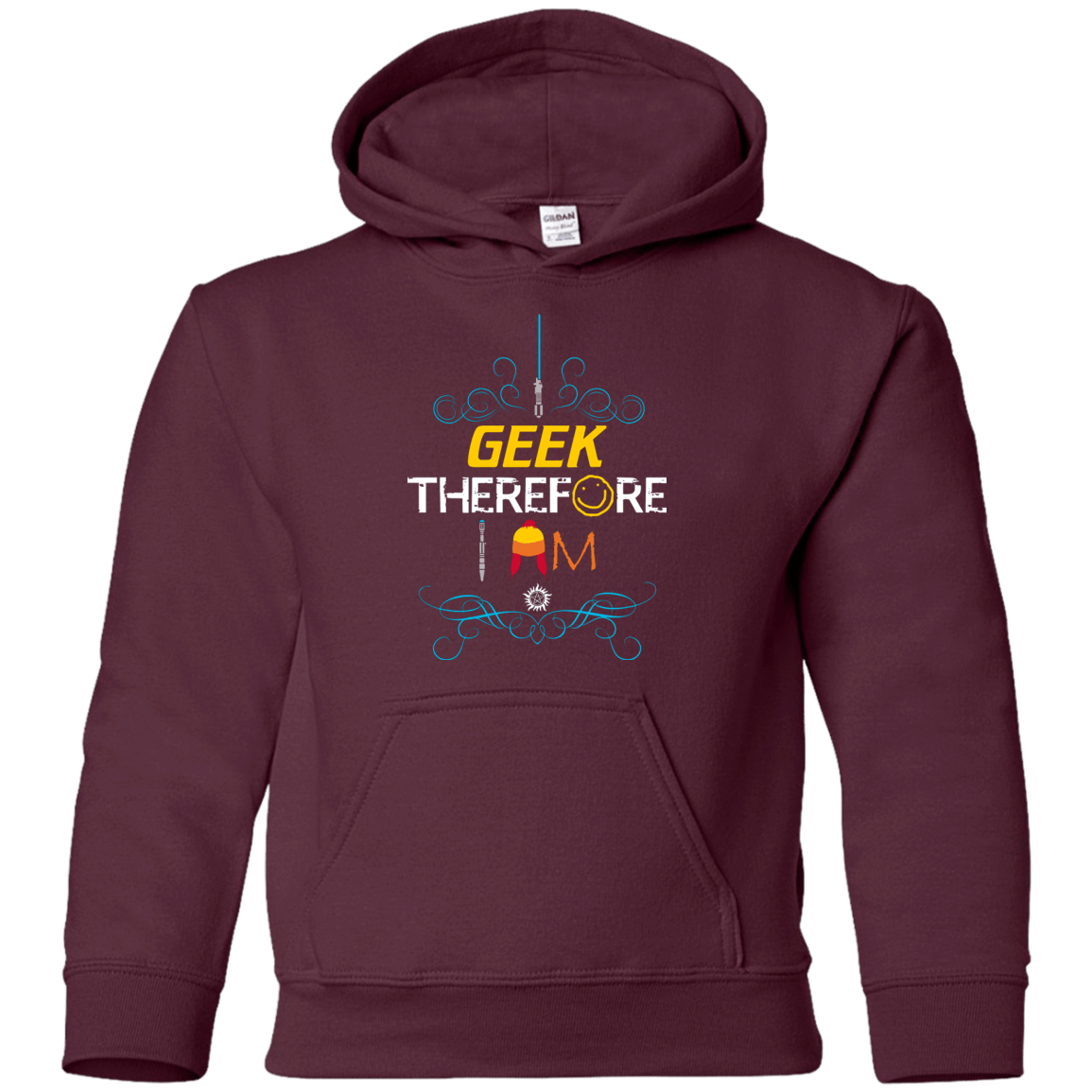 Sweatshirts Maroon / YS I GEEK vol 2 Youth Hoodie