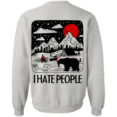 Sweatshirts Ash / S I Hate People Back Printed Crewneck Sweatshirt