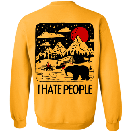 Sweatshirts Gold / S I Hate People Back Printed Crewneck Sweatshirt