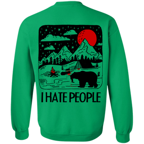 Sweatshirts Irish Green / S I Hate People Back Printed Crewneck Sweatshirt