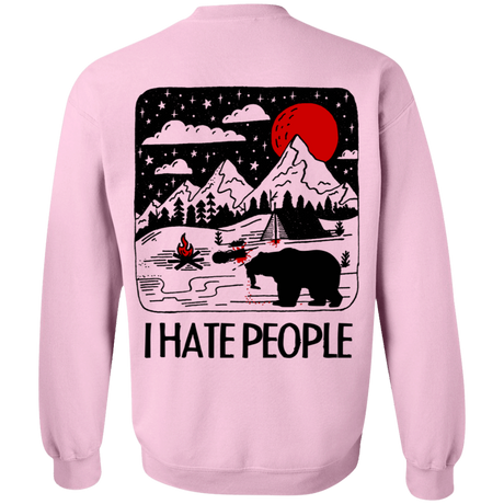 Sweatshirts Light Pink / S I Hate People Back Printed Crewneck Sweatshirt