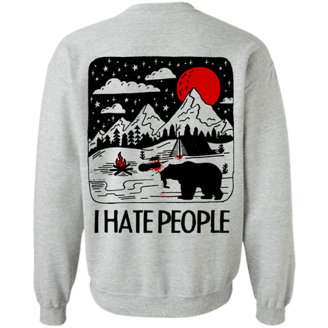 Sweatshirts Sport Grey / S I Hate People Back Printed Crewneck Sweatshirt