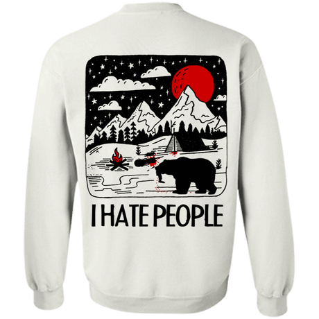 Sweatshirts White / S I Hate People Back Printed Crewneck Sweatshirt