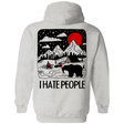 Sweatshirts Ash / S I Hate People Back Printed Pullover Hoodie