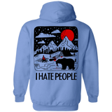 Sweatshirts Carolina Blue / S I Hate People Back Printed Pullover Hoodie