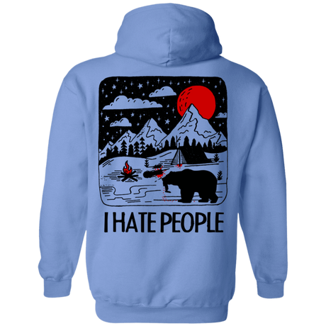 Sweatshirts Carolina Blue / S I Hate People Back Printed Pullover Hoodie