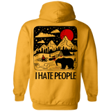 Sweatshirts Gold / S I Hate People Back Printed Pullover Hoodie