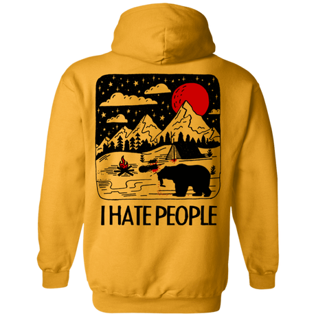 Sweatshirts Gold / S I Hate People Back Printed Pullover Hoodie