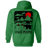 Sweatshirts Irish Green / S I Hate People Back Printed Pullover Hoodie