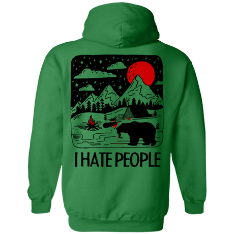 Sweatshirts Irish Green / S I Hate People Back Printed Pullover Hoodie