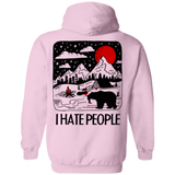 Sweatshirts Light Pink / S I Hate People Back Printed Pullover Hoodie