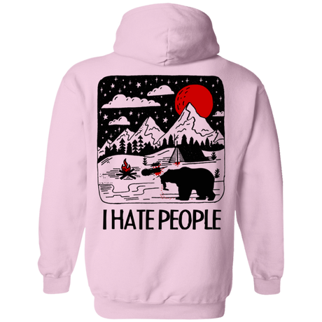 Sweatshirts Light Pink / S I Hate People Back Printed Pullover Hoodie