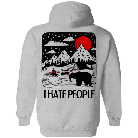 Sweatshirts Sport Grey / S I Hate People Back Printed Pullover Hoodie