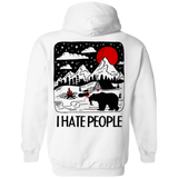 Sweatshirts White / S I Hate People Back Printed Pullover Hoodie