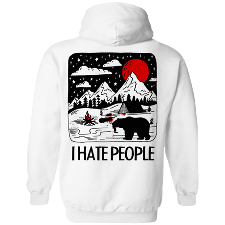 Sweatshirts White / S I Hate People Back Printed Pullover Hoodie