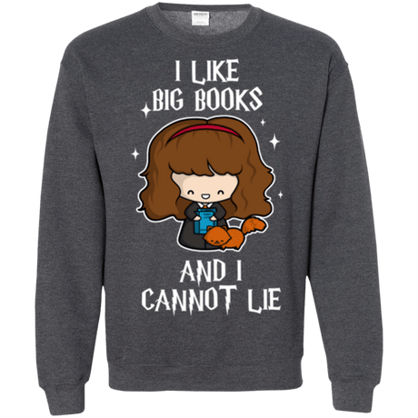 Sweatshirts Dark Heather / Small I Like Big Books Crewneck Sweatshirt