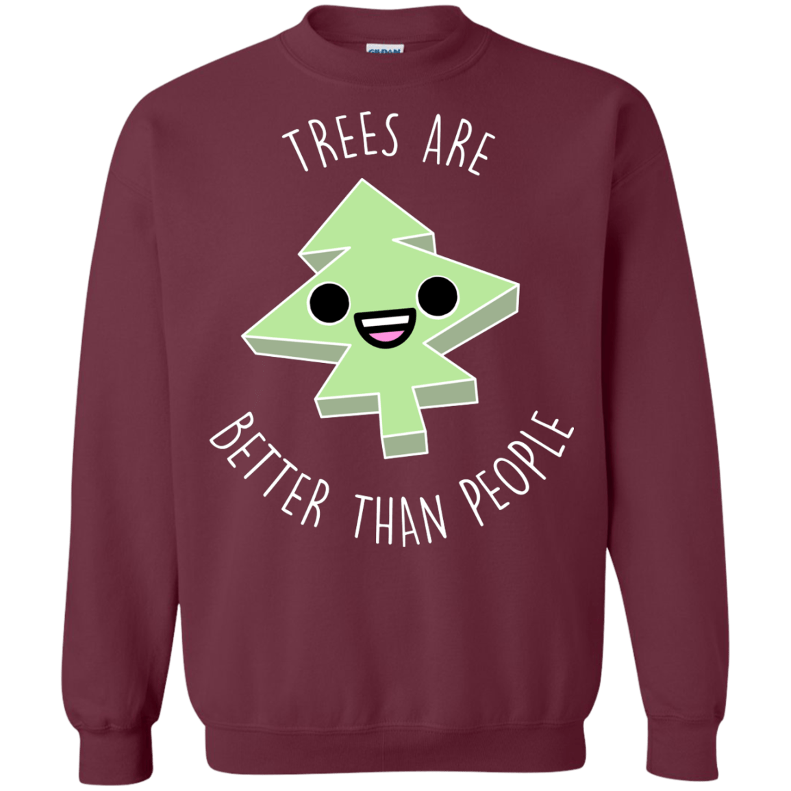 Sweatshirts Maroon / S I Like Trees Crewneck Sweatshirt