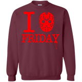 Sweatshirts Maroon / Small I Love Friday Crewneck Sweatshirt